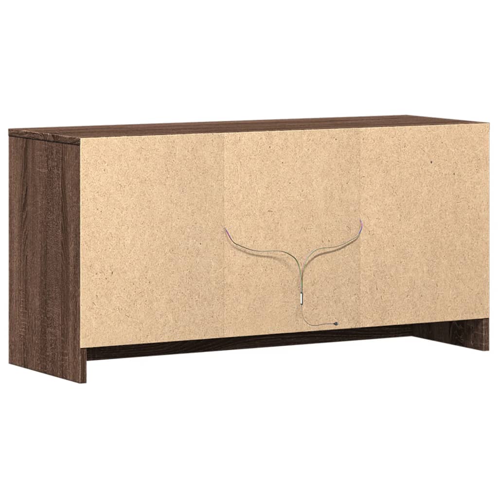 Meuble TV avec LED chêne marron 100x34x50 cm bois d'ingénierie - XIOS
