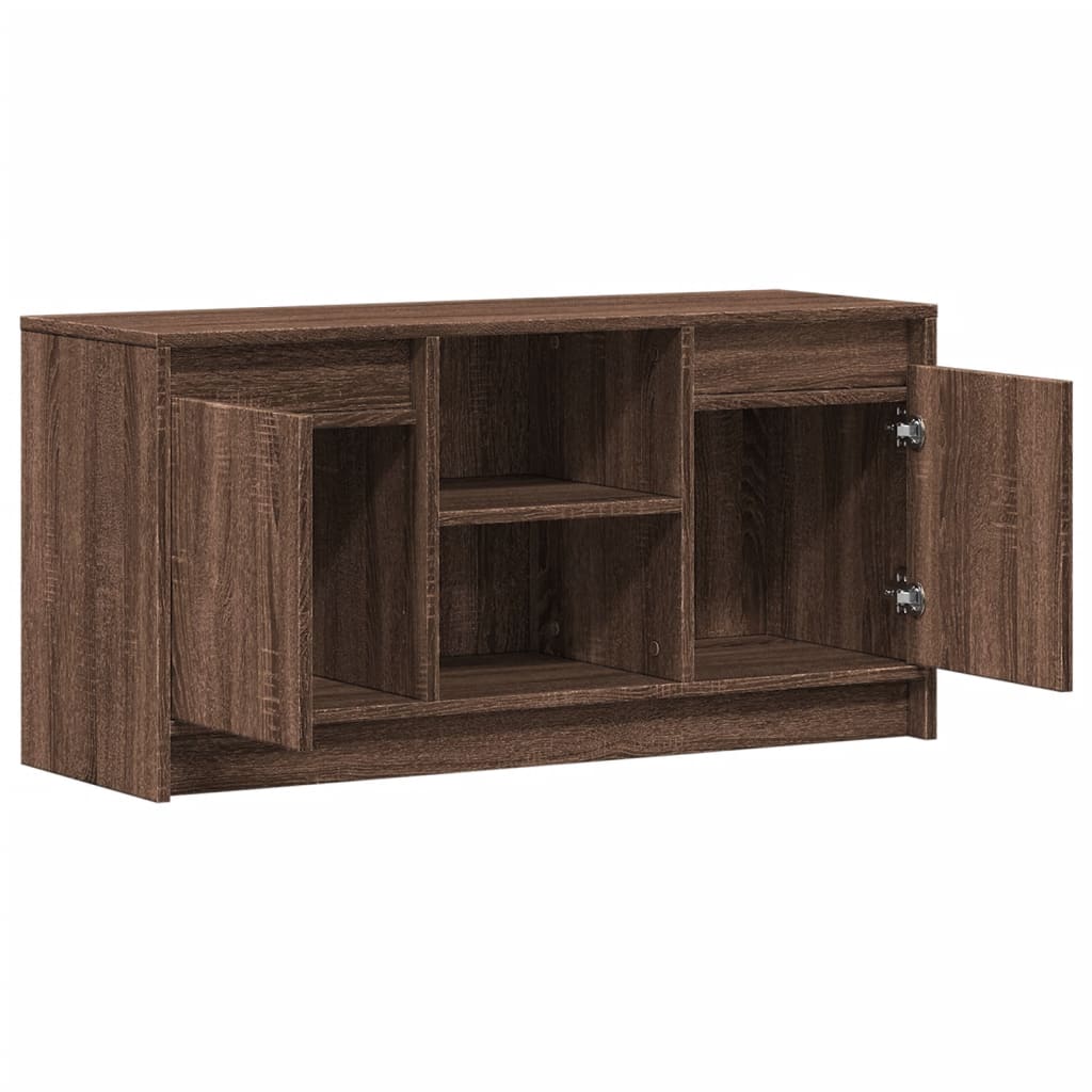 Meuble TV avec LED chêne marron 100x34x50 cm bois d'ingénierie - XIOS