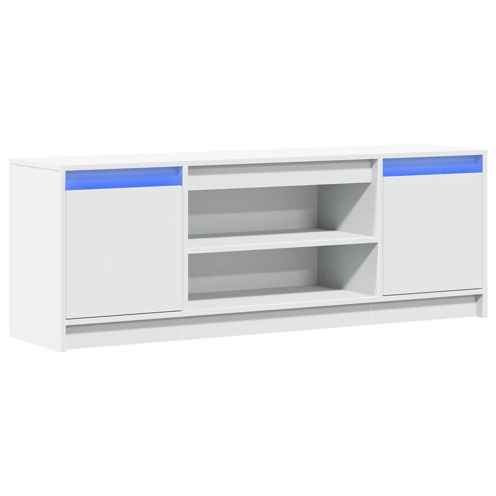 Meuble TV avec LED blanc 139,5x34x50 cm bois d'ingénierie - XIOS