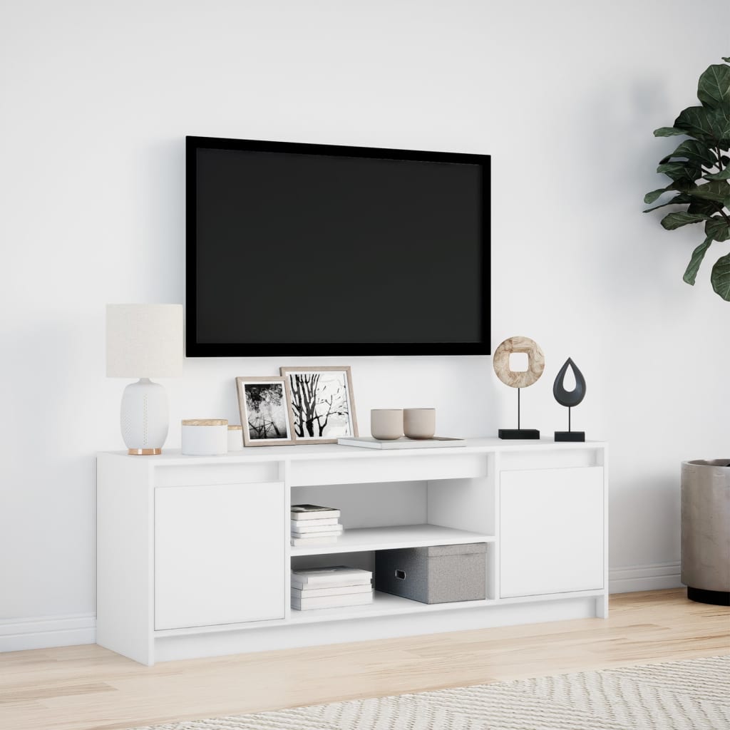 Meuble TV avec LED blanc 139,5x34x50 cm bois d'ingénierie - XIOS