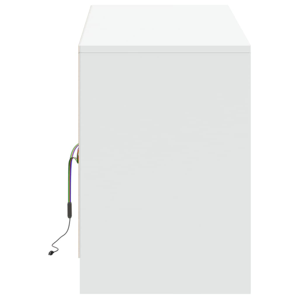 Meuble TV avec LED blanc 139,5x34x50 cm bois d'ingénierie - XIOS