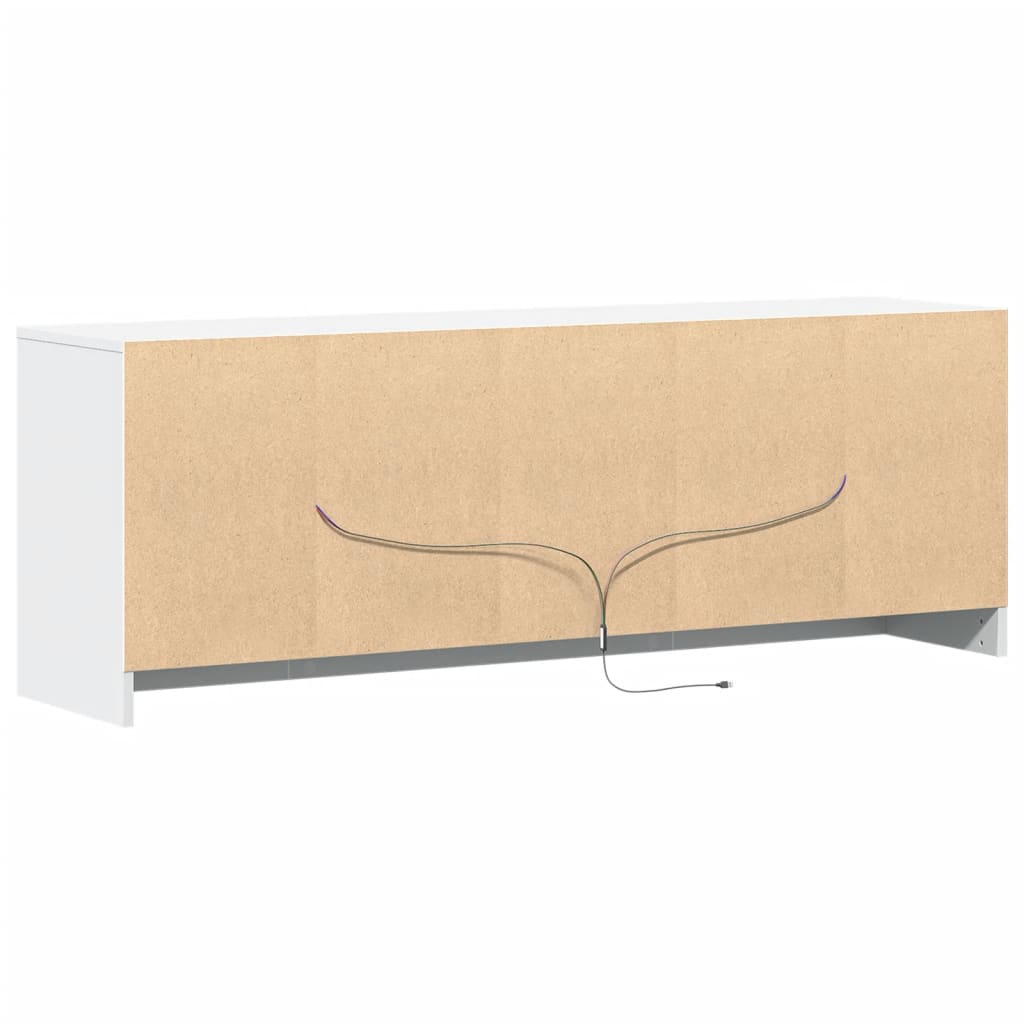 Meuble TV avec LED blanc 139,5x34x50 cm bois d'ingénierie - XIOS