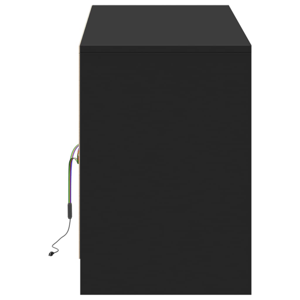Meuble TV avec LED noir 139,5x34x50 cm bois d'ingénierie - XIOS
