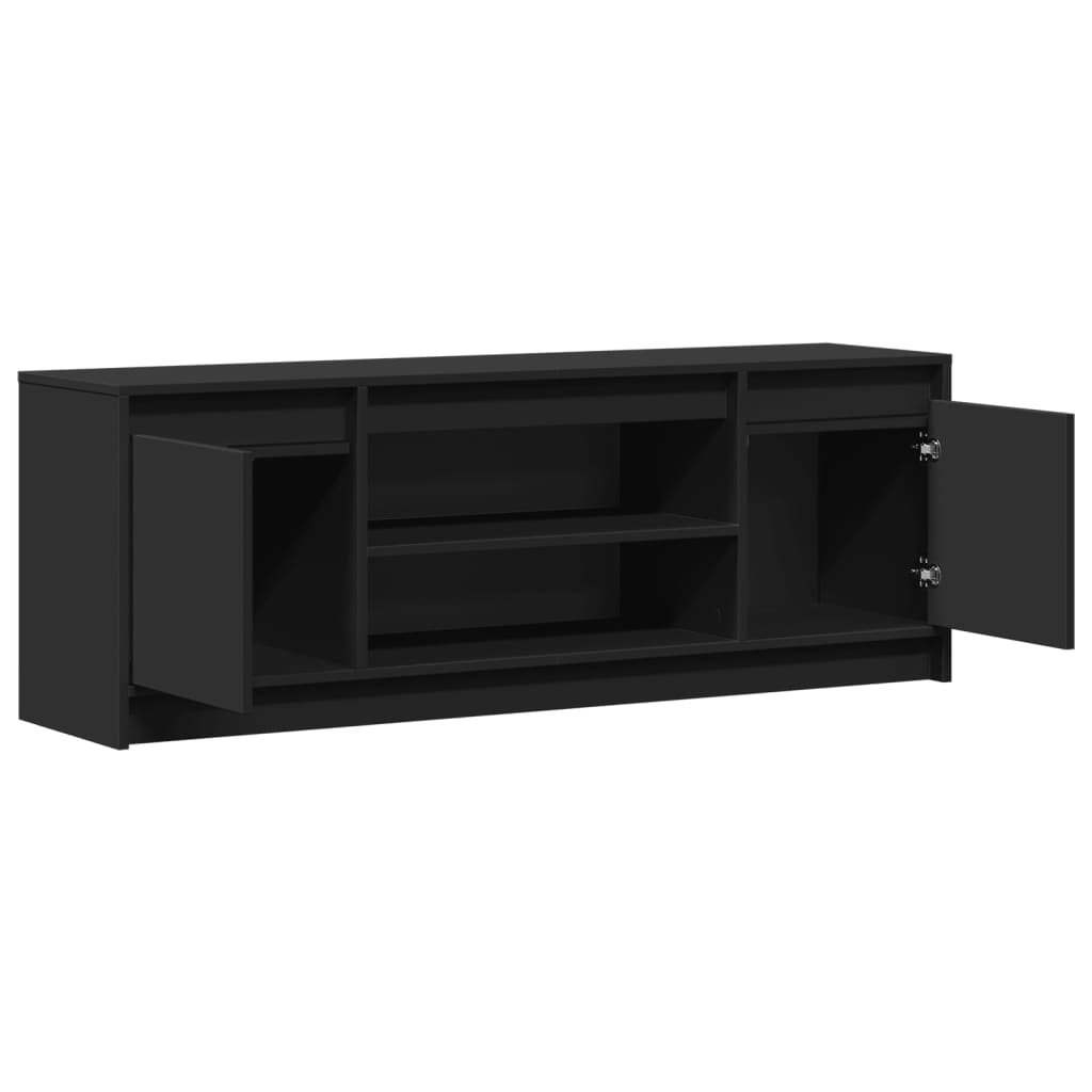 Meuble TV avec LED noir 139,5x34x50 cm bois d'ingénierie - XIOS