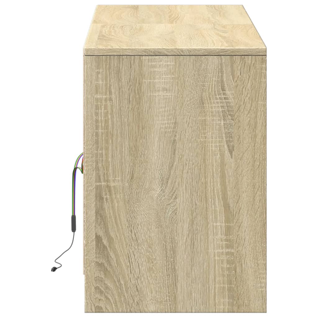 Meuble TV avec LED chêne sonoma 139,5x34x50cm bois d'ingénierie - XIOS
