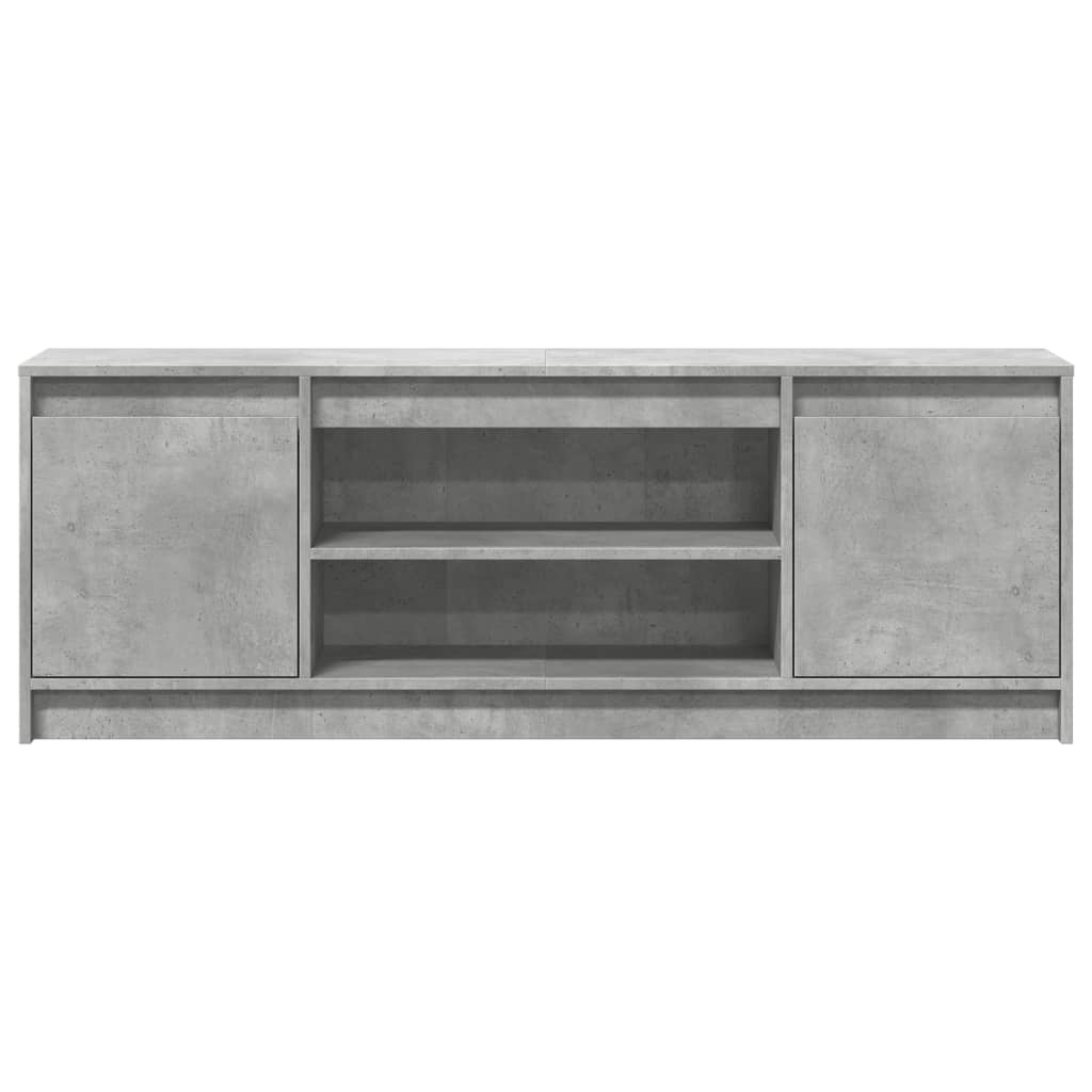 Meuble TV avec LED gris béton 139,5x34x50 cm bois d'ingénierie - XIOS