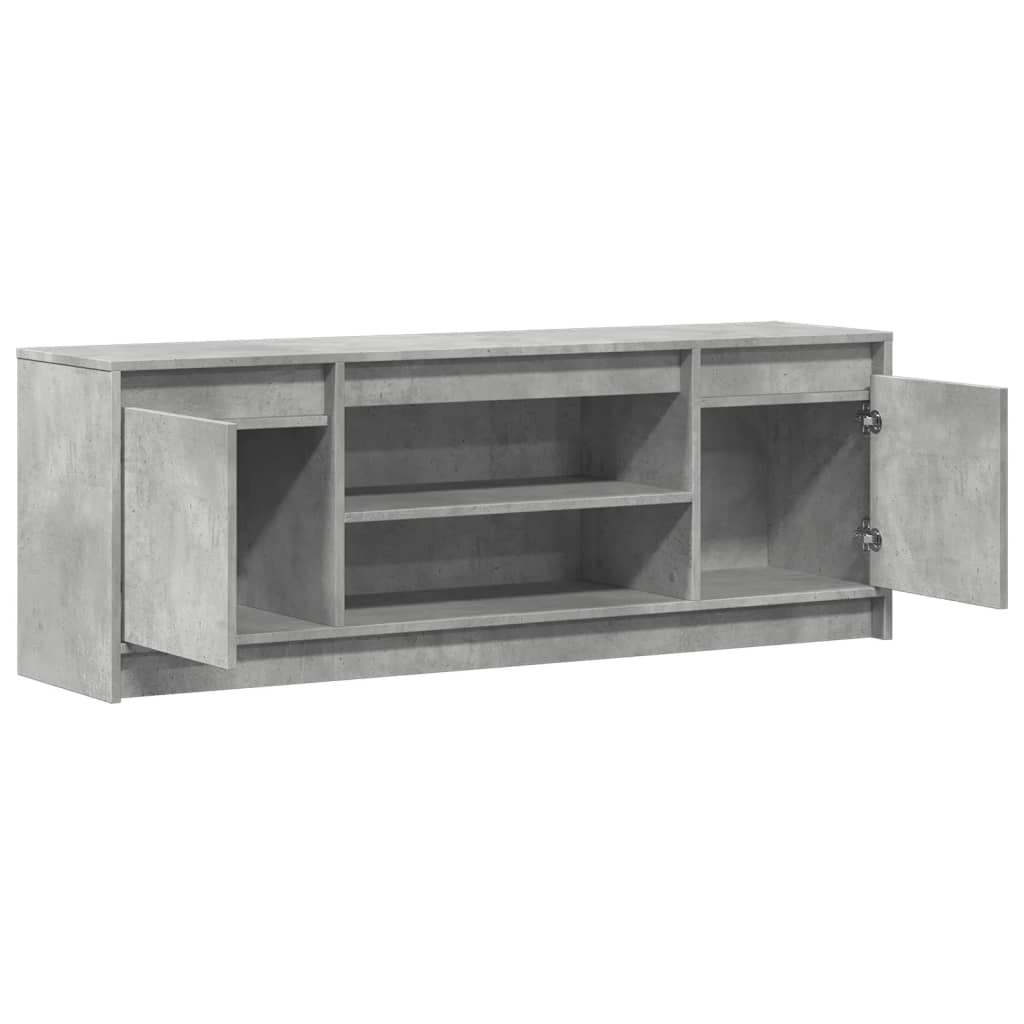 Meuble TV avec LED gris béton 139,5x34x50 cm bois d'ingénierie - XIOS