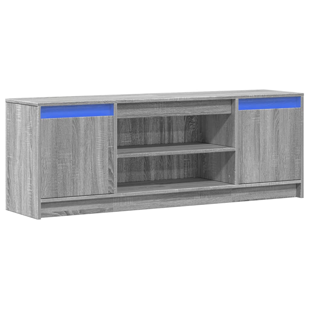 Meuble TV avec LED sonoma gris 139,5x34x50 cm bois d'ingénierie - XIOS