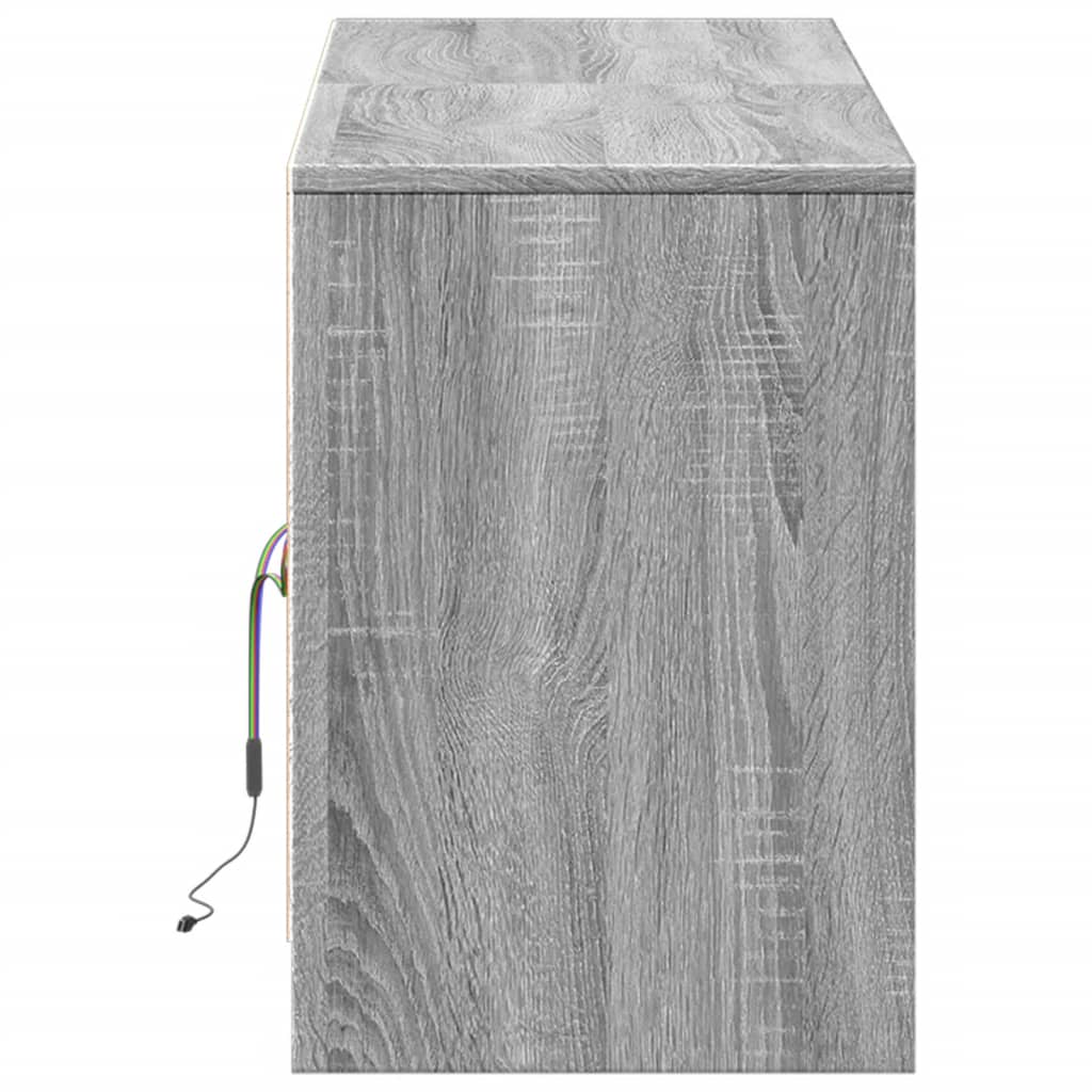 Meuble TV avec LED sonoma gris 139,5x34x50 cm bois d'ingénierie - XIOS