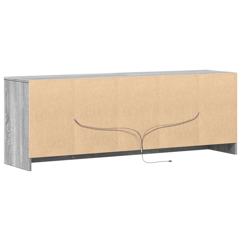 Meuble TV avec LED sonoma gris 139,5x34x50 cm bois d'ingénierie - XIOS
