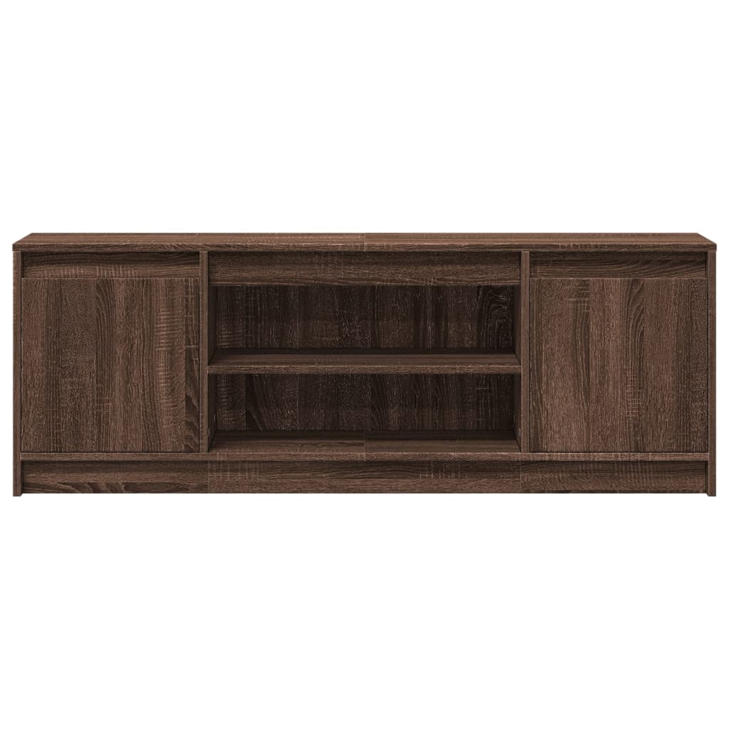 Meuble TV avec LED chêne marron 139,5x34x50cm bois d'ingénierie - XIOS
