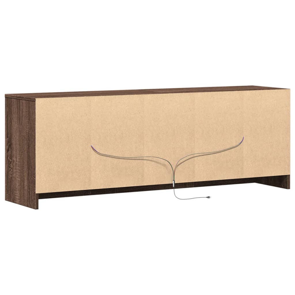 Meuble TV avec LED chêne marron 139,5x34x50cm bois d'ingénierie - XIOS