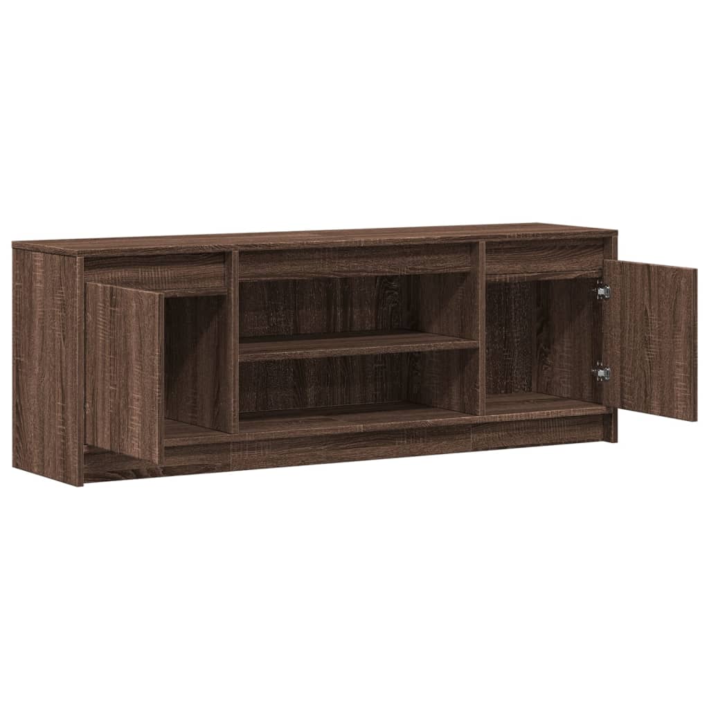 Meuble TV avec LED chêne marron 139,5x34x50cm bois d'ingénierie - XIOS
