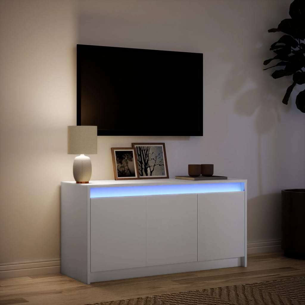 Meuble TV avec LED blanc 100x34x50 cm bois d'ingénierie - XIOS