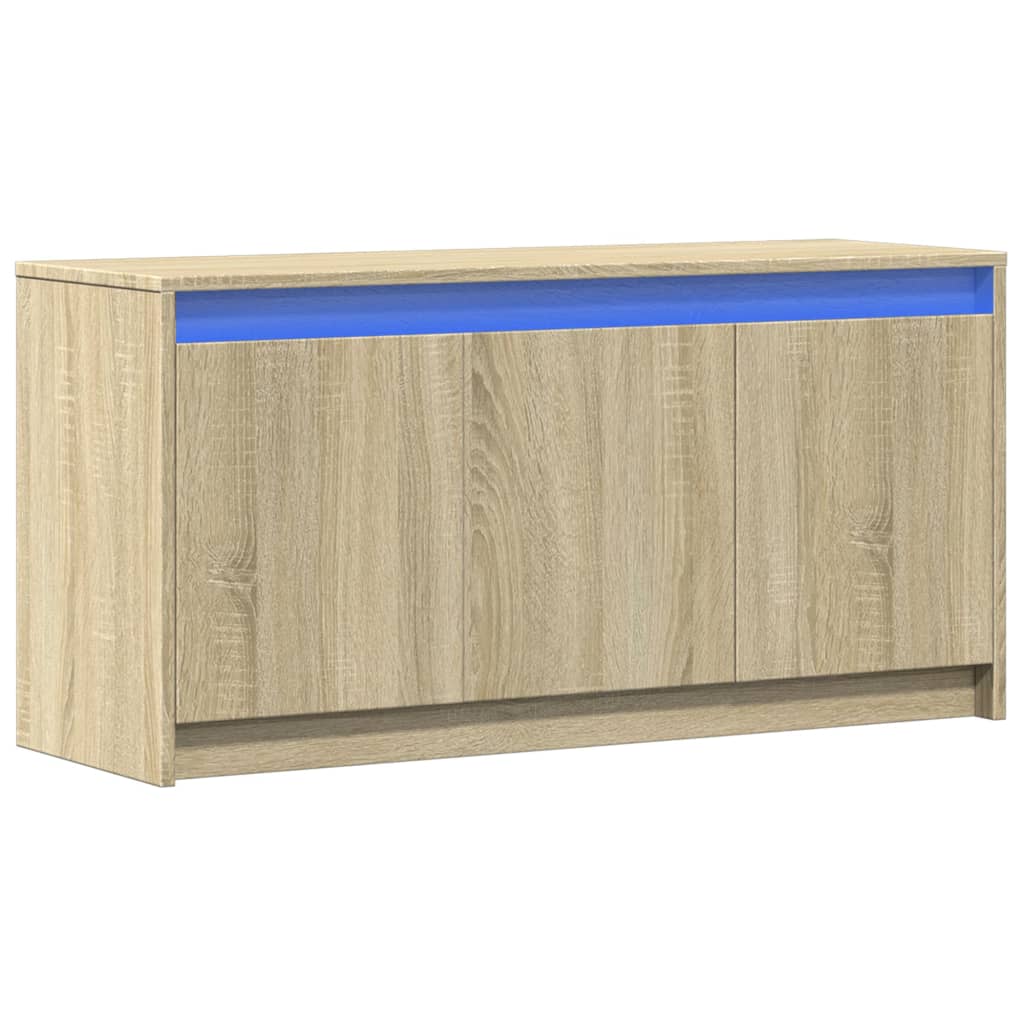 Meuble TV avec LED chêne sonoma 100x34x50 cm bois d'ingénierie - XIOS