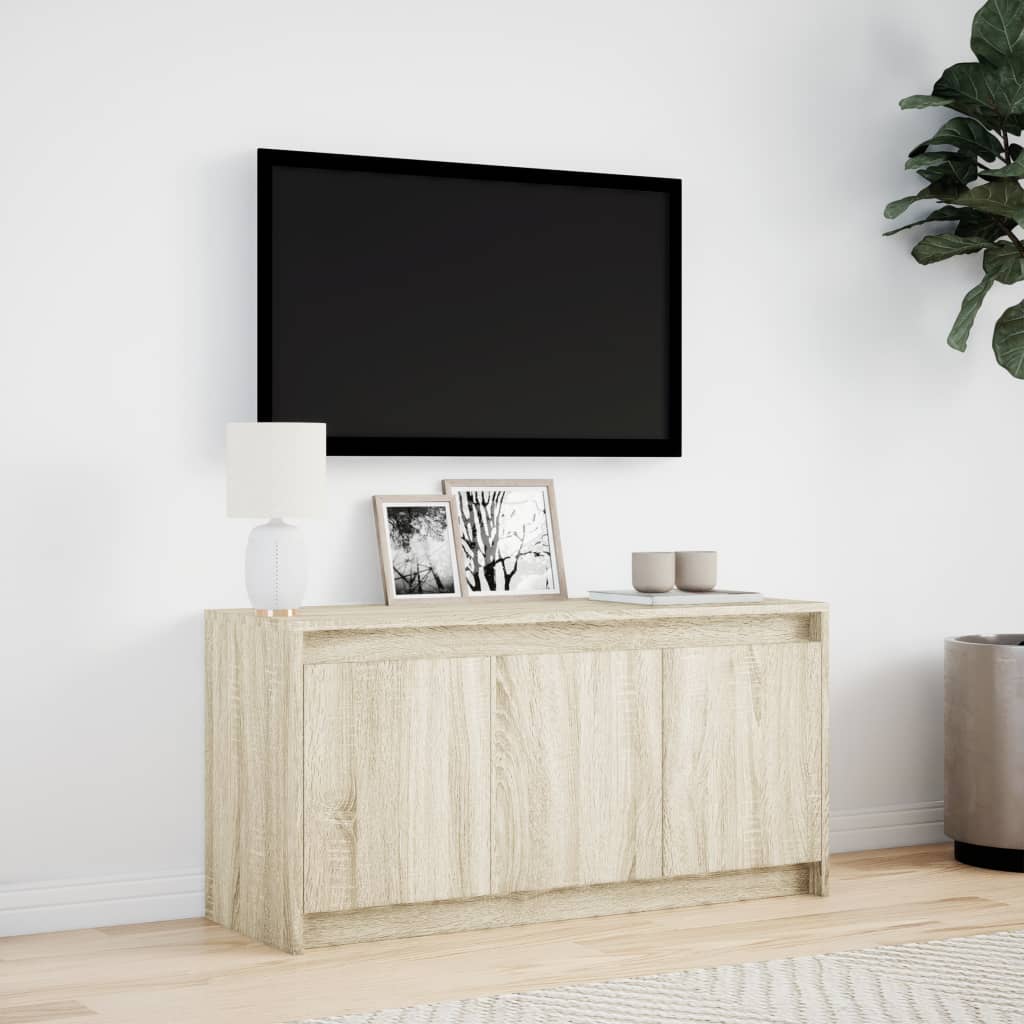 Meuble TV avec LED chêne sonoma 100x34x50 cm bois d'ingénierie - XIOS