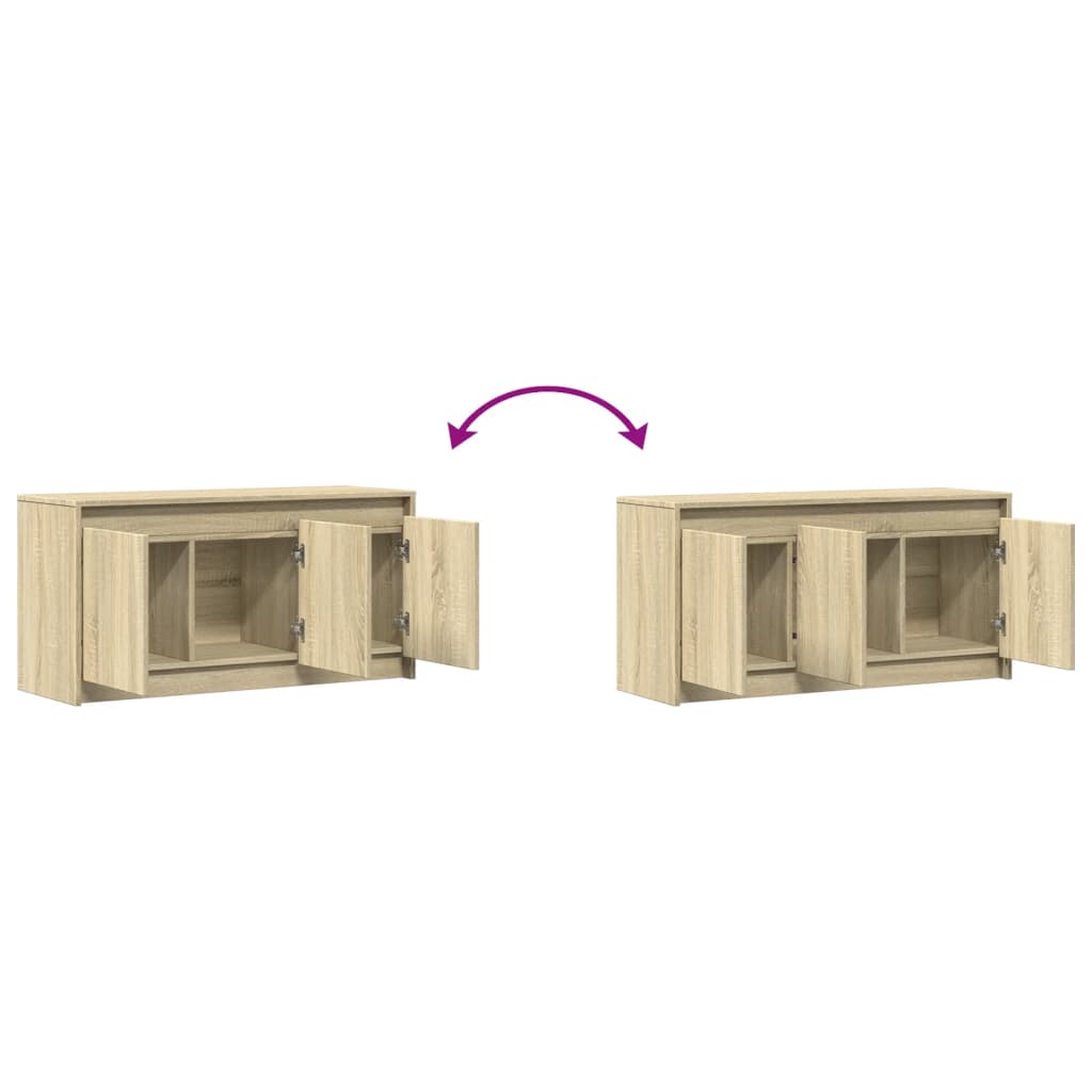 Meuble TV avec LED chêne sonoma 100x34x50 cm bois d'ingénierie - XIOS