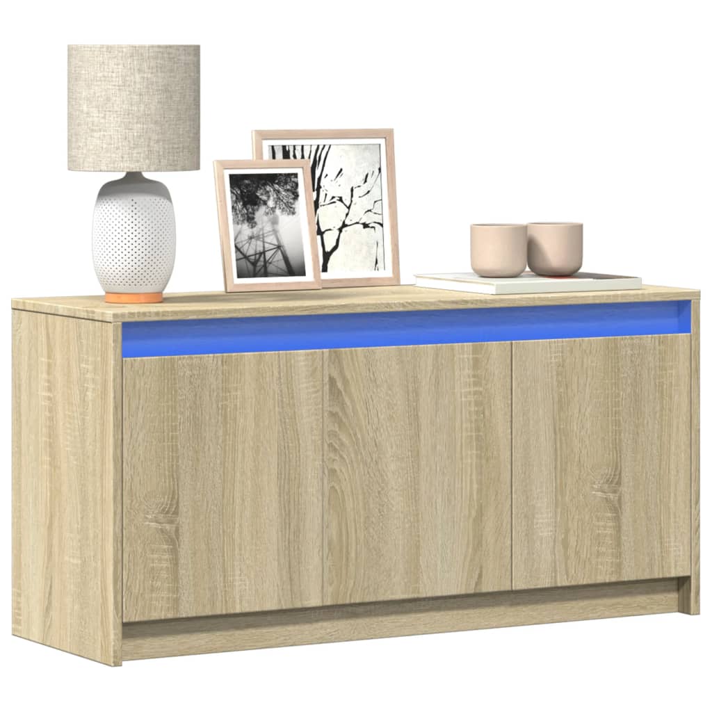 Meuble TV avec LED chêne sonoma 100x34x50 cm bois d'ingénierie - XIOS