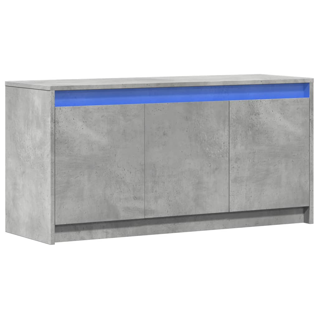 Meuble TV avec LED gris béton 100x34x50 cm bois d'ingénierie - XIOS