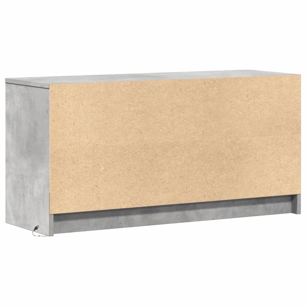 Meuble TV avec LED gris béton 100x34x50 cm bois d'ingénierie - XIOS