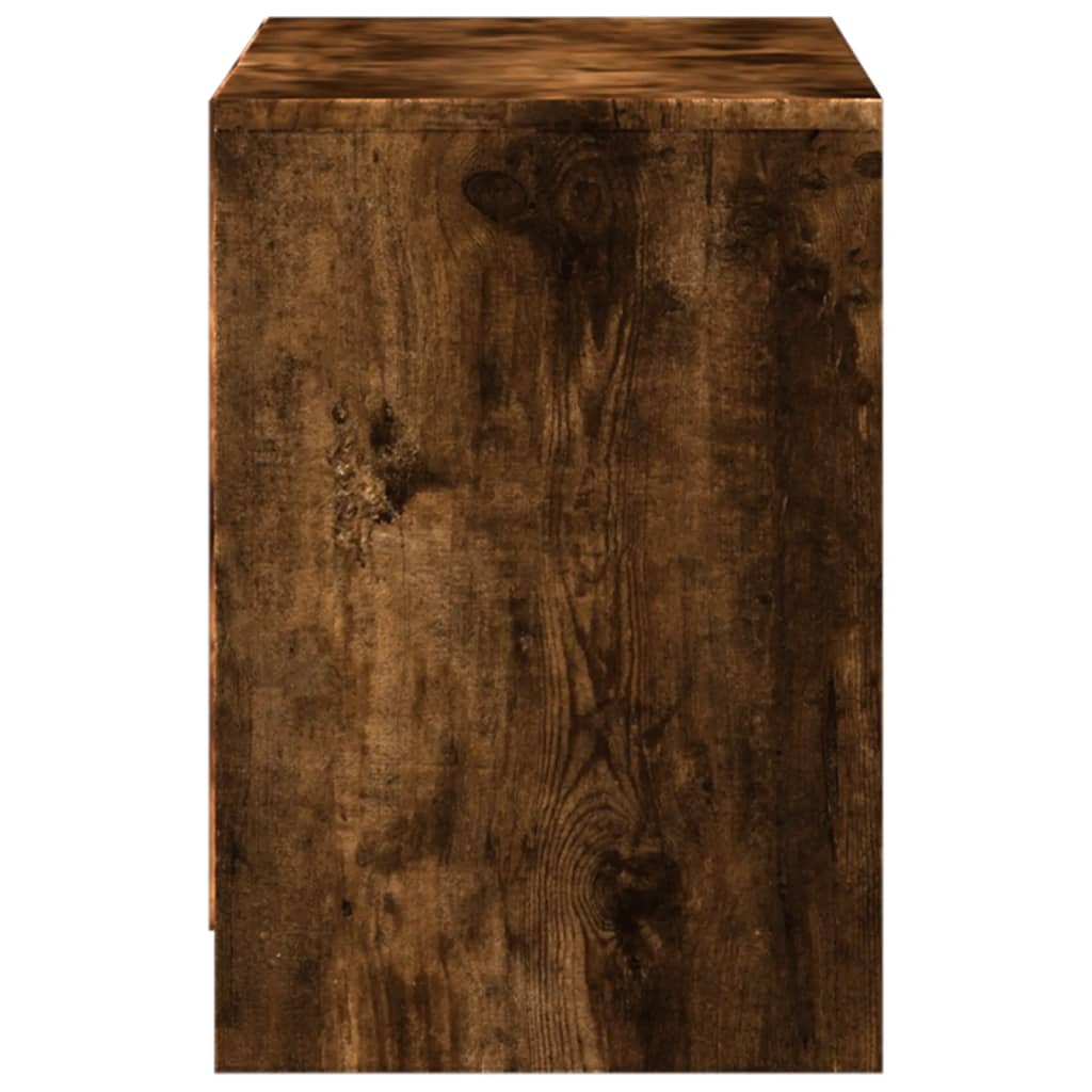 Meuble TV avec LED chêne fumé 100x34x50 cm bois d'ingénierie - XIOS