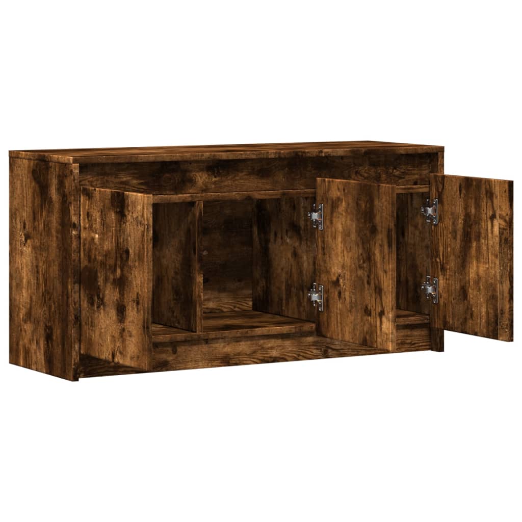 Meuble TV avec LED chêne fumé 100x34x50 cm bois d'ingénierie - XIOS