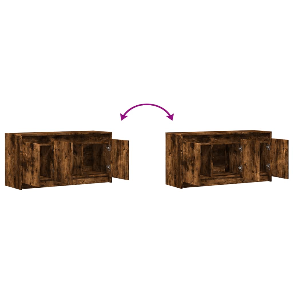 Meuble TV avec LED chêne fumé 100x34x50 cm bois d'ingénierie - XIOS