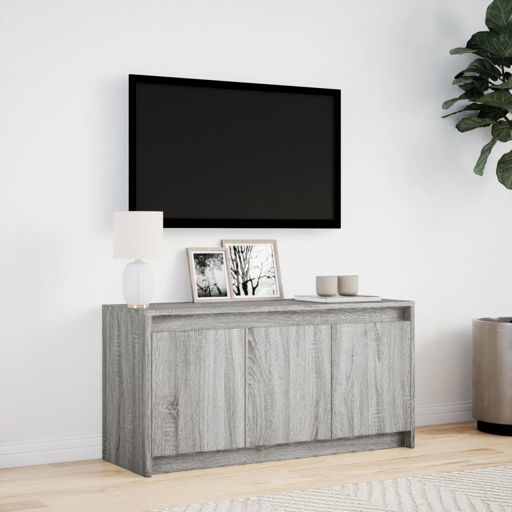 Meuble TV avec LED sonoma gris 100x34x50 cm bois d'ingénierie - XIOS