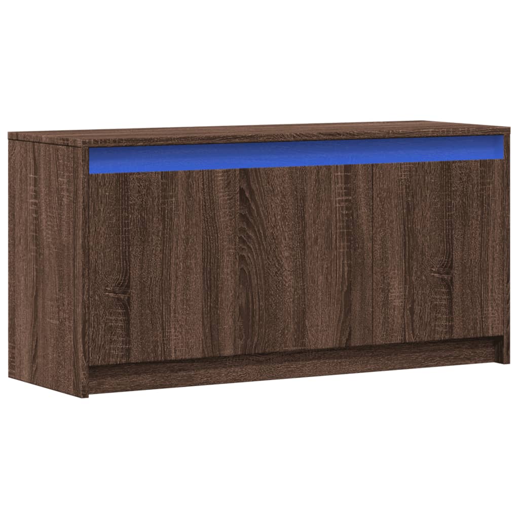 Meuble TV avec LED chêne marron 100x34x50 cm bois d'ingénierie - XIOS