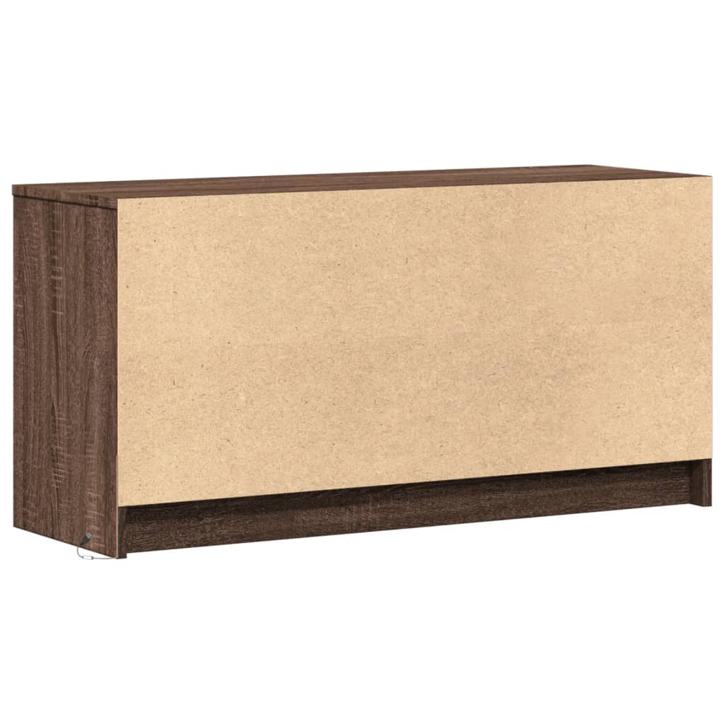 Meuble TV avec LED chêne marron 100x34x50 cm bois d'ingénierie - XIOS