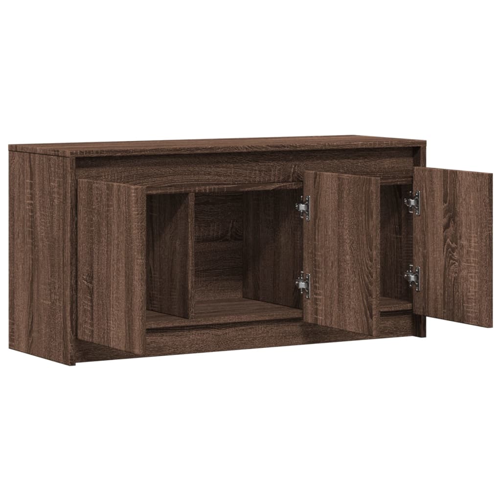 Meuble TV avec LED chêne marron 100x34x50 cm bois d'ingénierie - XIOS