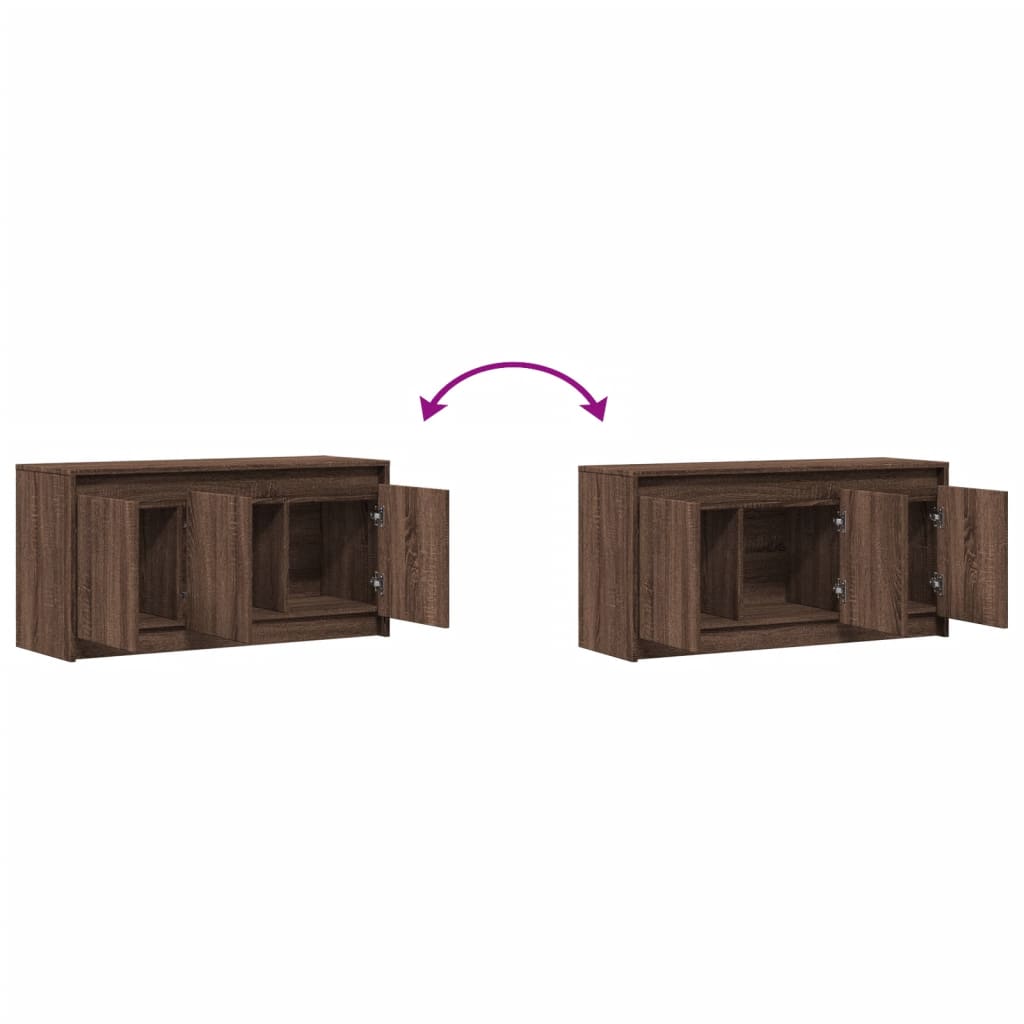 Meuble TV avec LED chêne marron 100x34x50 cm bois d'ingénierie - XIOS