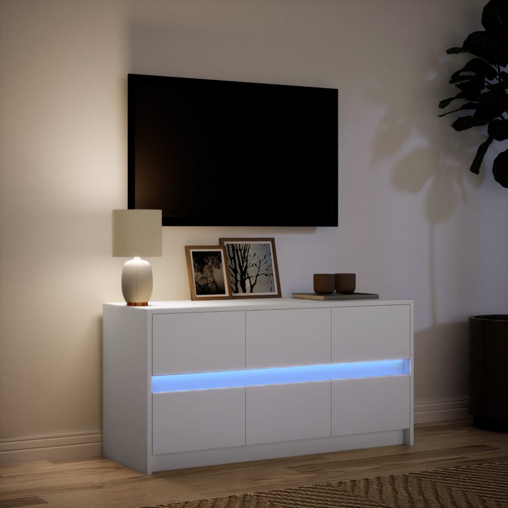 Meuble TV avec LED blanc 100x34x50 cm bois d'ingénierie - XIOS