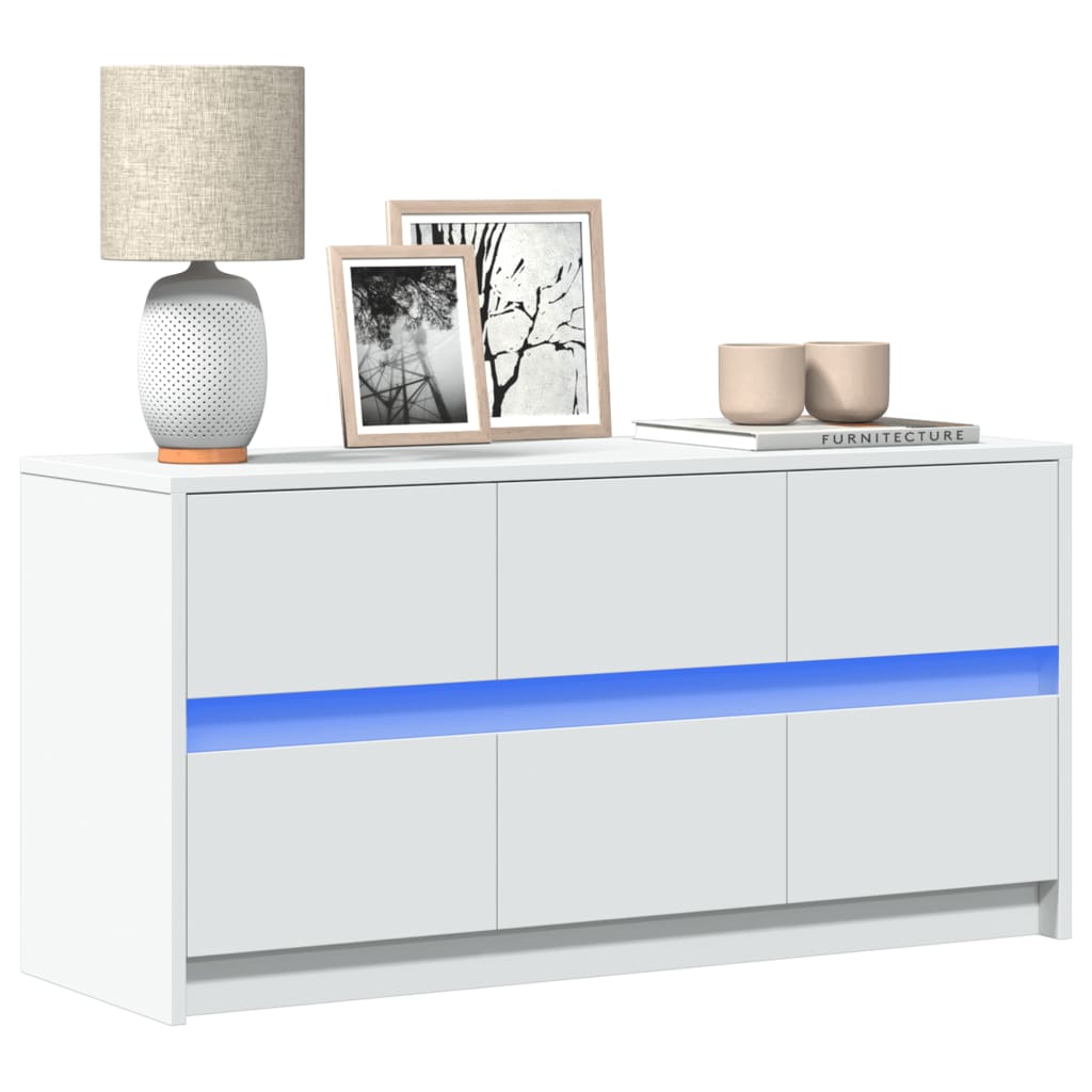 Meuble TV avec LED blanc 100x34x50 cm bois d'ingénierie - XIOS