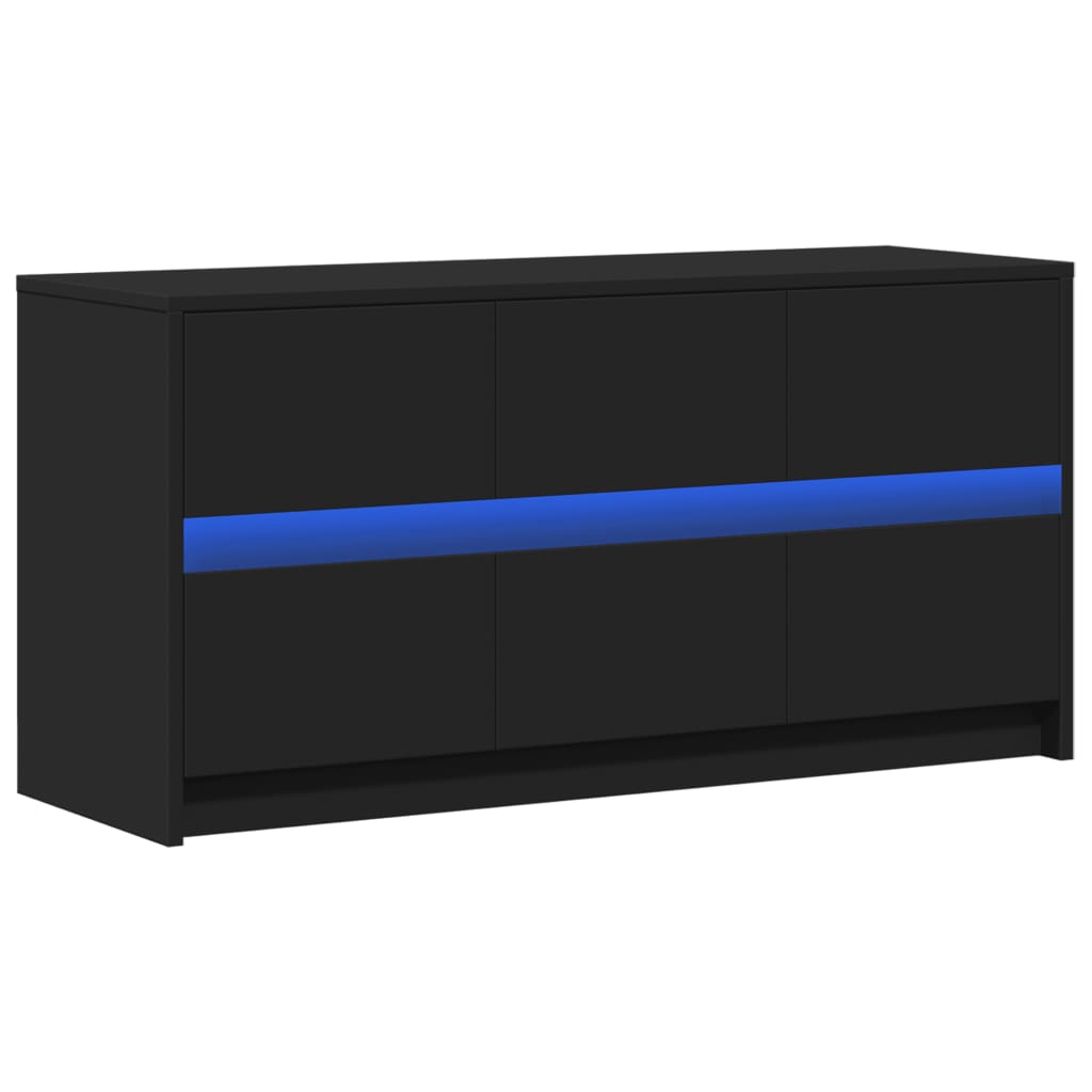 Meuble TV avec LED noir 100x34x50 cm bois d'ingénierie - XIOS