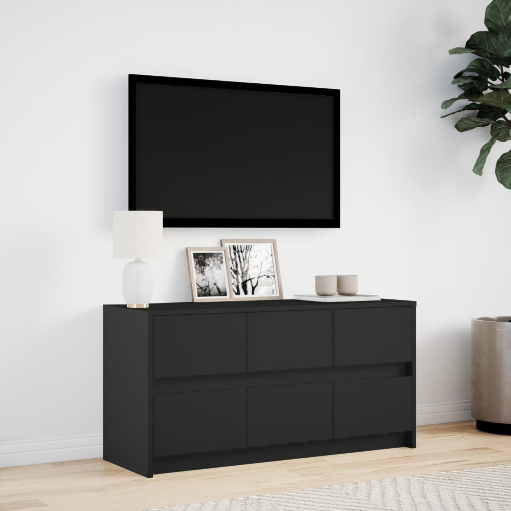 Meuble TV avec LED noir 100x34x50 cm bois d'ingénierie - XIOS