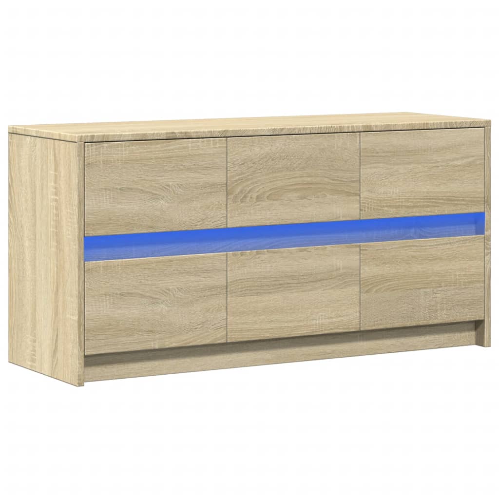 Meuble TV avec LED chêne sonoma 100x34x50 cm bois d'ingénierie - XIOS