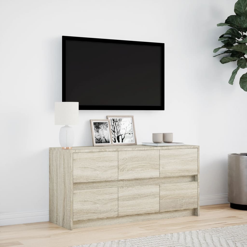 Meuble TV avec LED chêne sonoma 100x34x50 cm bois d'ingénierie - XIOS