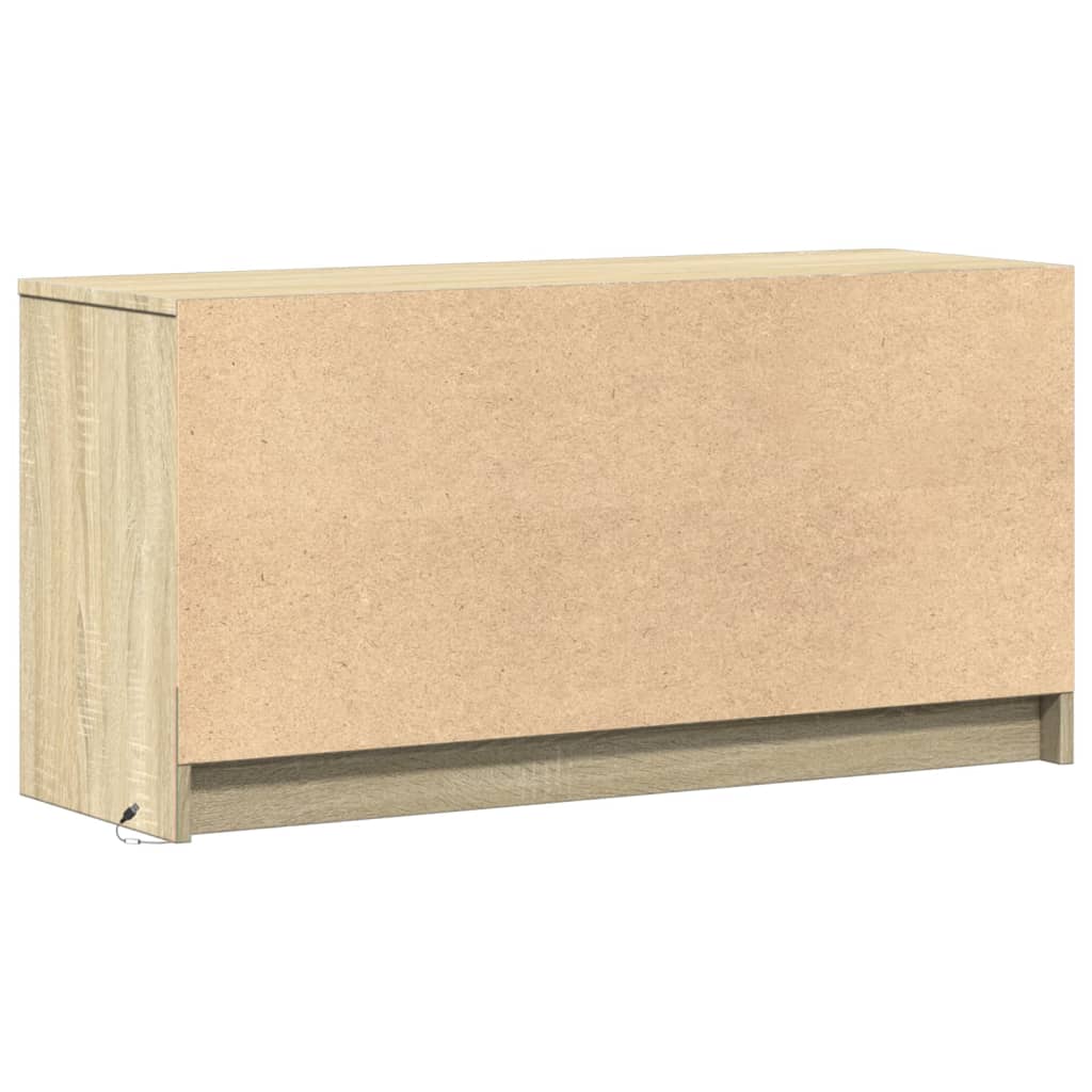 Meuble TV avec LED chêne sonoma 100x34x50 cm bois d'ingénierie - XIOS