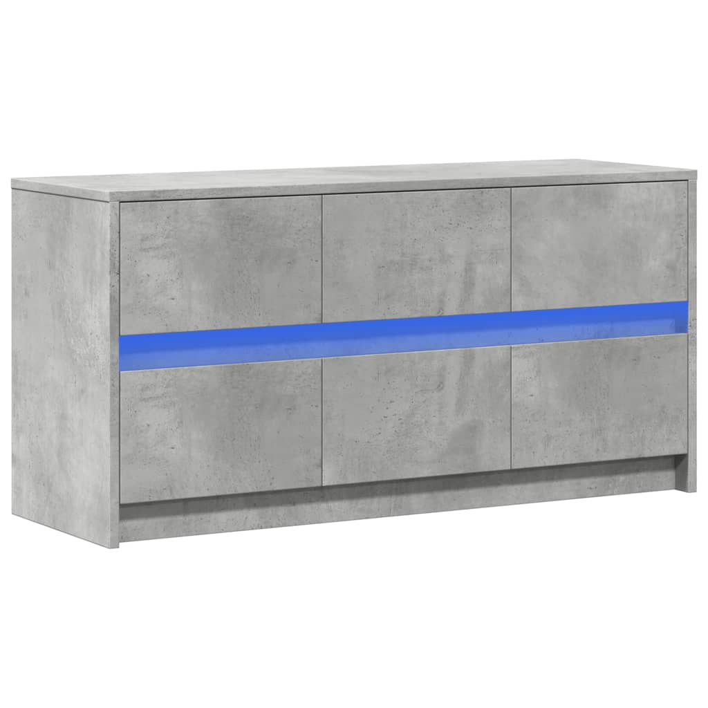Meuble TV avec LED gris béton 100x34x50 cm bois d'ingénierie - XIOS