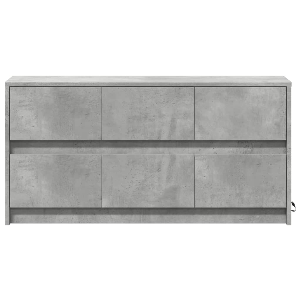 Meuble TV avec LED gris béton 100x34x50 cm bois d'ingénierie - XIOS