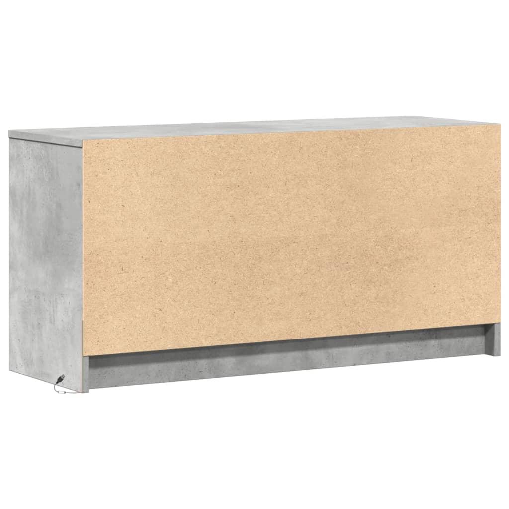 Meuble TV avec LED gris béton 100x34x50 cm bois d'ingénierie - XIOS