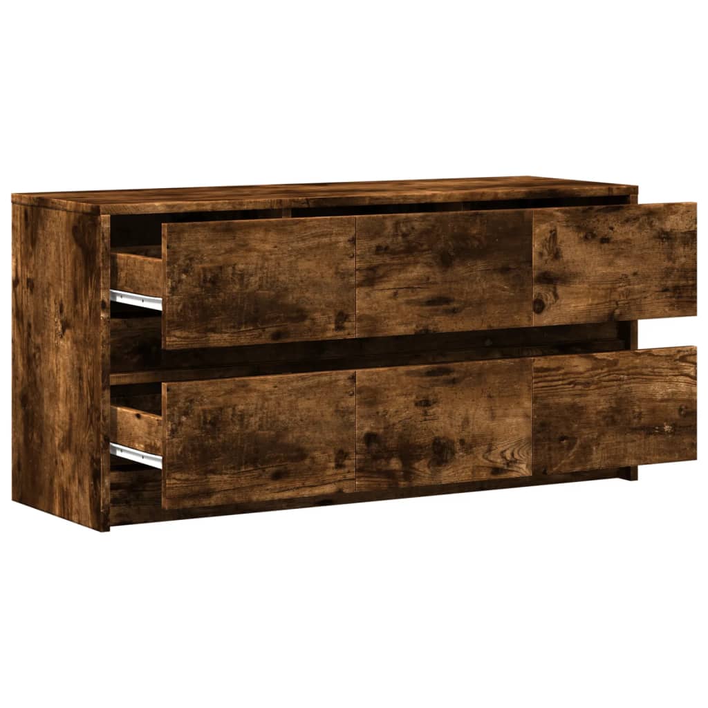 Meuble TV avec LED chêne fumé 100x34x50 cm bois d'ingénierie - XIOS