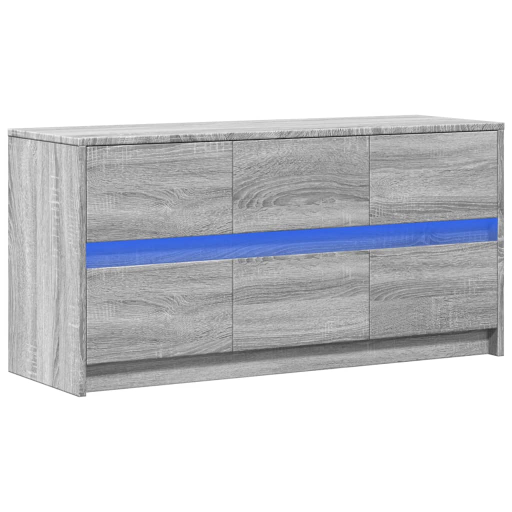 Meuble TV avec LED sonoma gris 100x34x50 cm bois d'ingénierie - XIOS