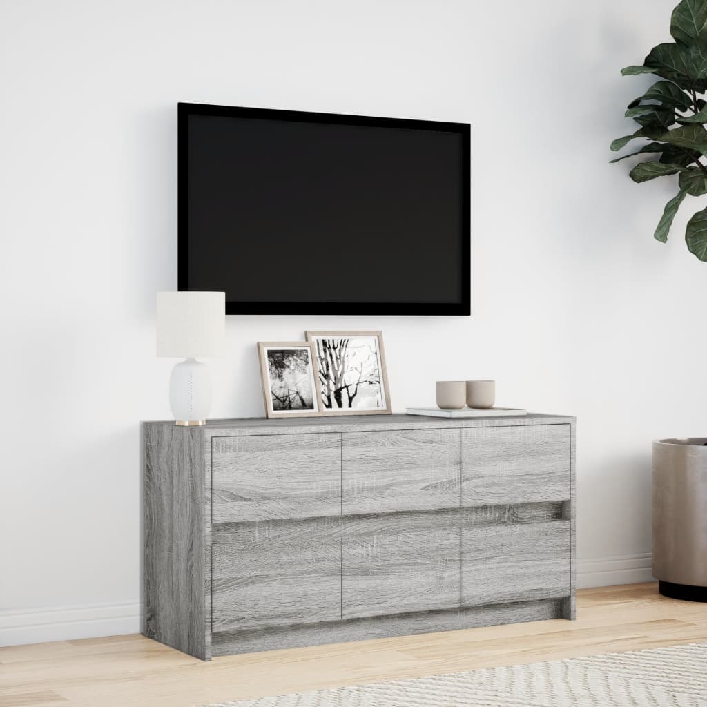 Meuble TV avec LED sonoma gris 100x34x50 cm bois d'ingénierie - XIOS