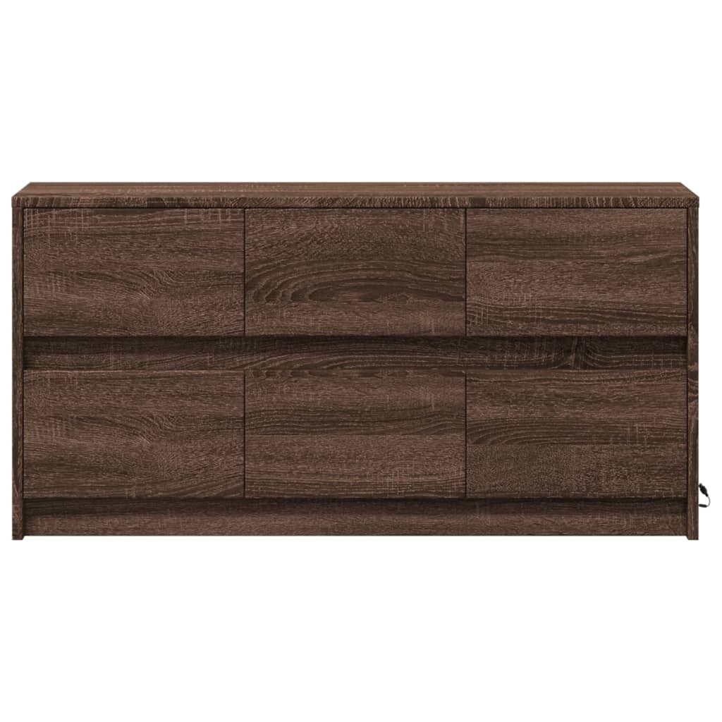 Meuble TV avec LED chêne marron 100x34x50 cm bois d'ingénierie - XIOS