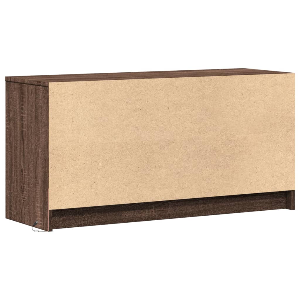 Meuble TV avec LED chêne marron 100x34x50 cm bois d'ingénierie - XIOS