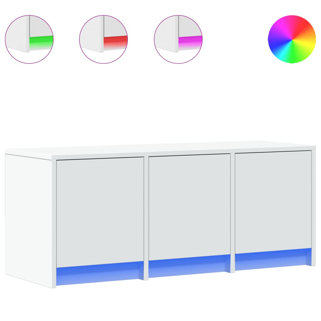 Meuble TV avec LED blanc 97x34x40 cm bois d'ingénierie - XIOS