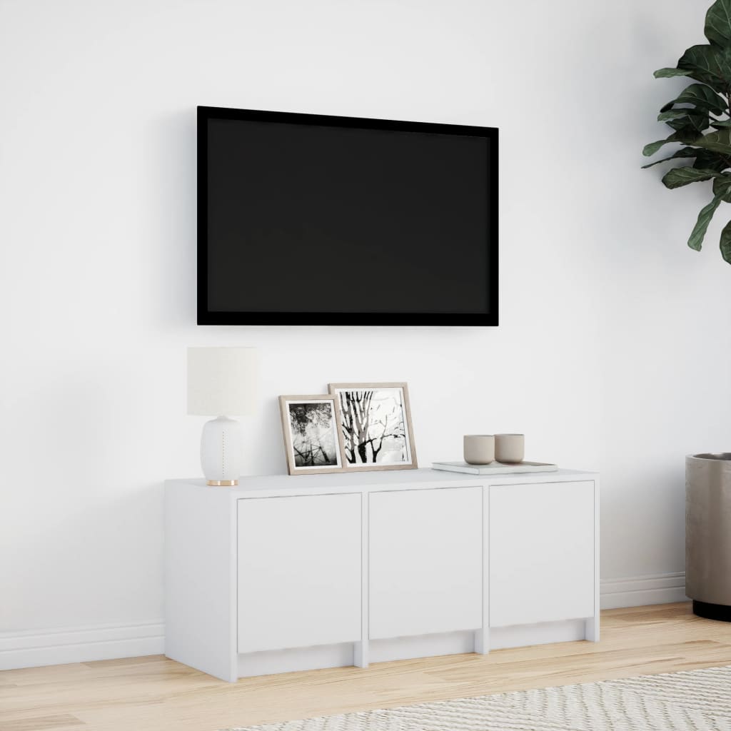 Meuble TV avec LED blanc 97x34x40 cm bois d'ingénierie - XIOS