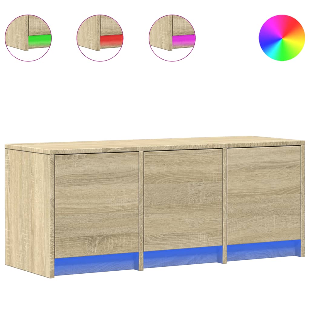 Meuble TV avec LED chêne sonoma 97x34x40 cm bois d'ingénierie - XIOS